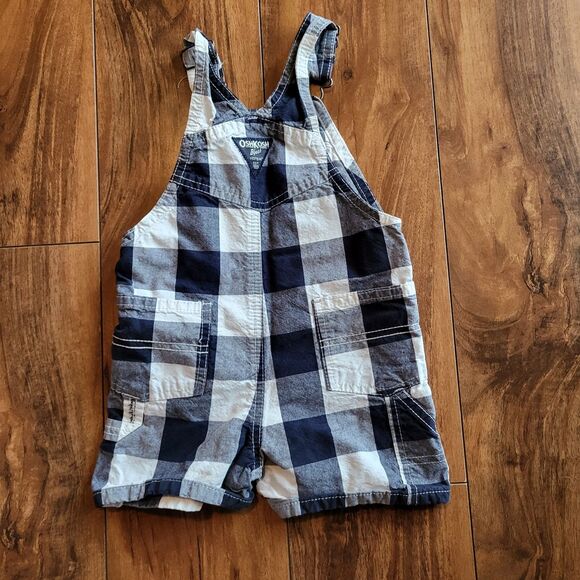 Baby boy bundle 18 months Oshkosh Plaid Shortalls Carters Suspender shorts top - Picture 4 of 11